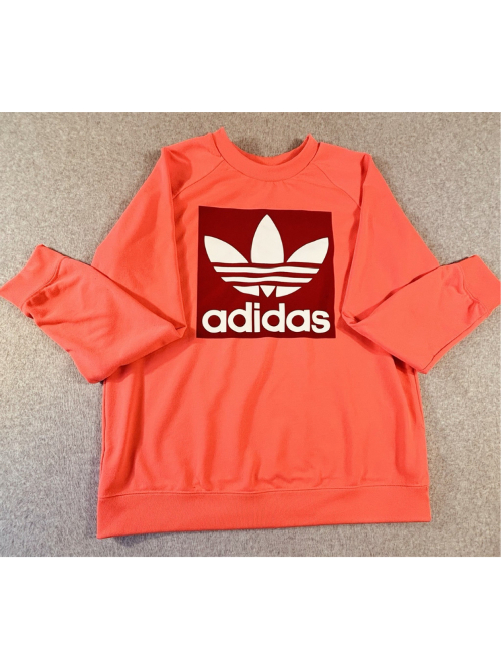 Adidas Originals Women’s L Trefoil Crew Sweatshirt Flared Red ED7548